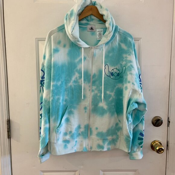 Disney Parks Plus-Size Stitch Hello Universe Tie-Dye Hoodie 2x - Picture 2 of 11